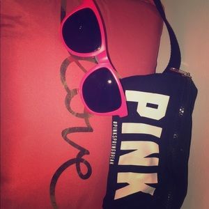 A fanny pack and sunglasses